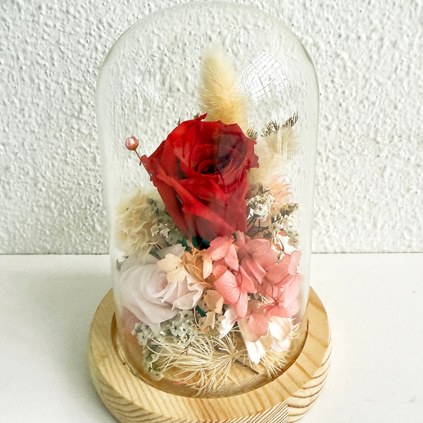 Everlasting Roses in Glass Dome - Blessed Blooms