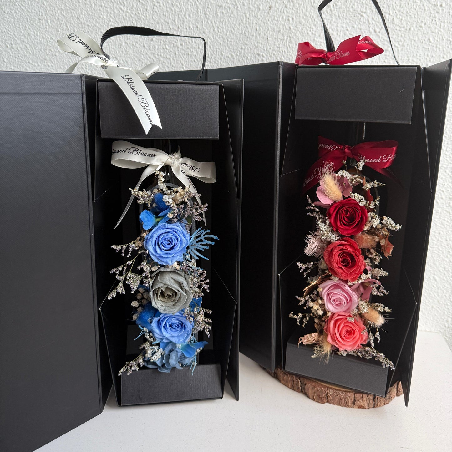 Preserved Roses in Wine Bottle