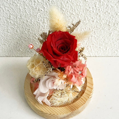 Everlasting Roses in Glass Dome - Blessed Blooms