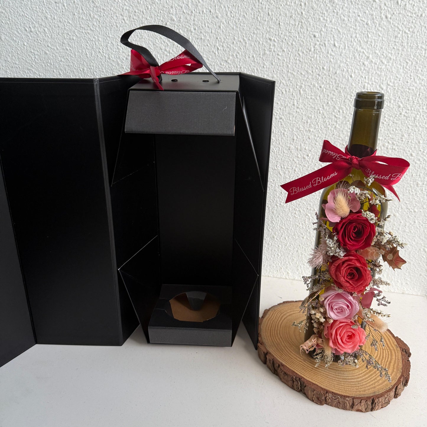 Preserved Roses in Wine Bottle