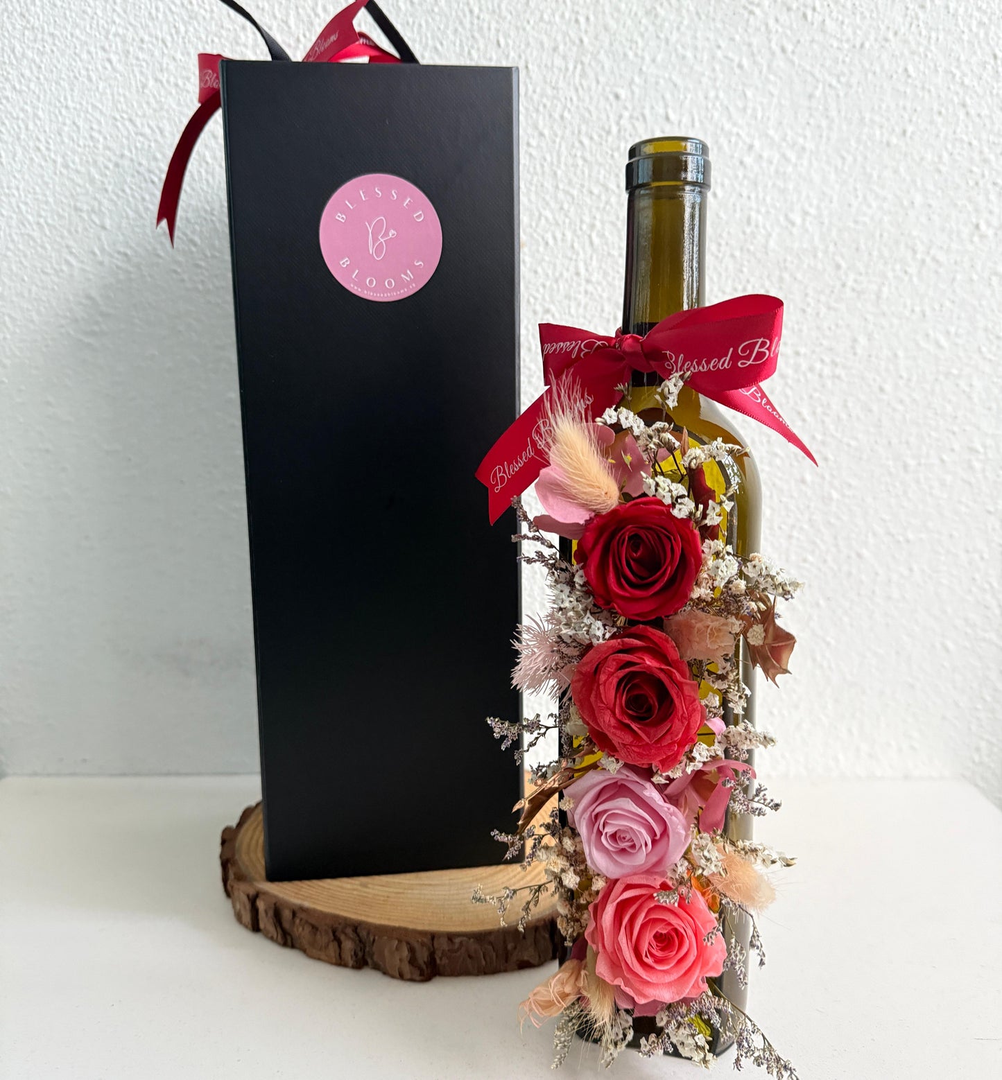 Preserved Roses in Wine Bottle
