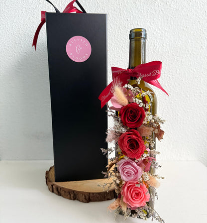 Preserved Roses in Wine Bottle