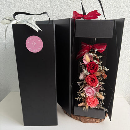 Preserved Roses in Wine Bottle